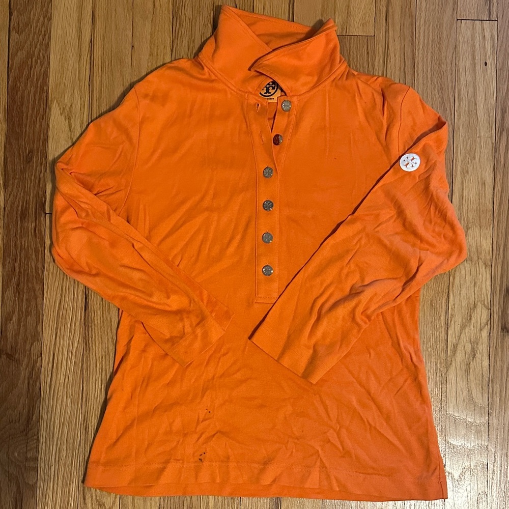 Tory Burch Orange Button Down Shirt